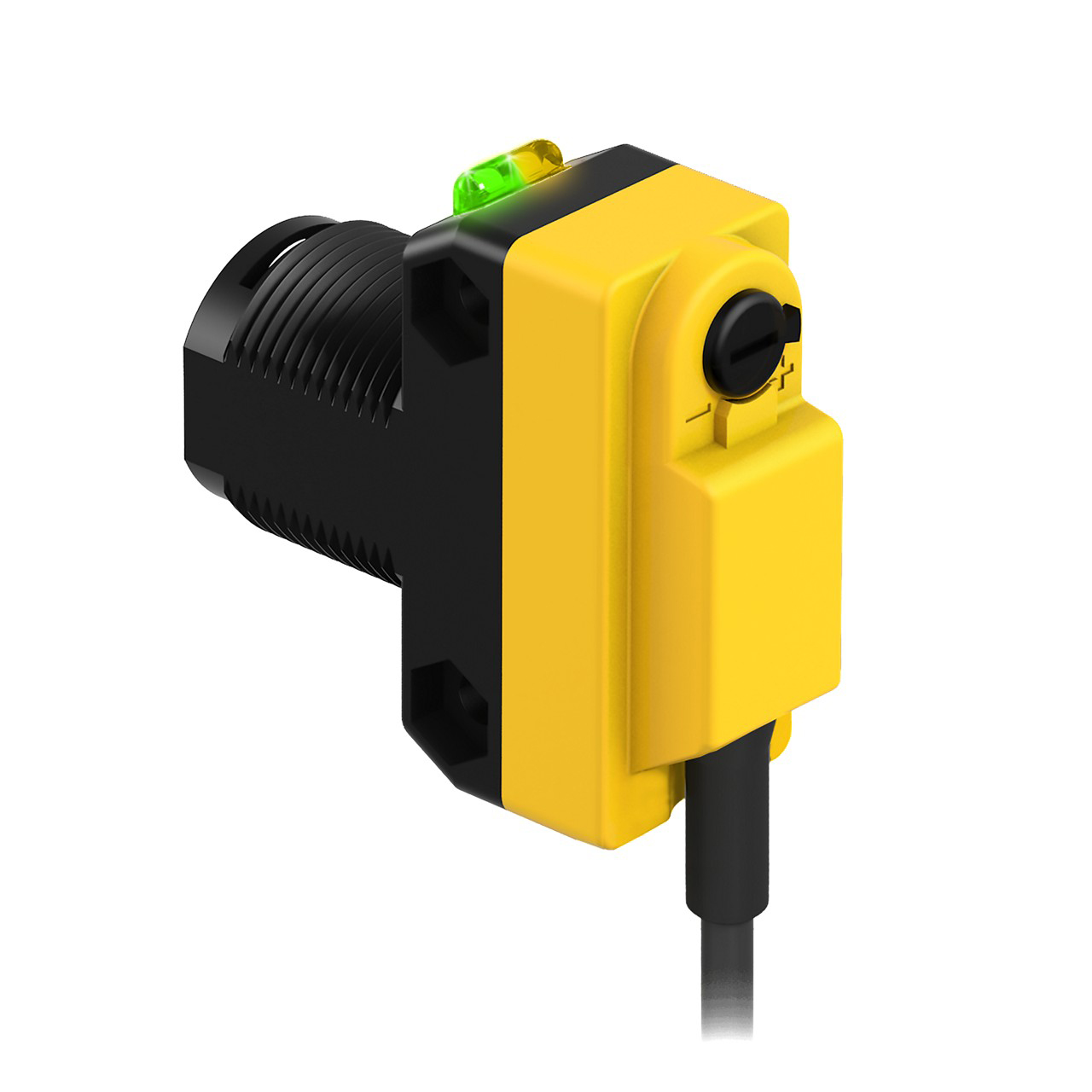 Banner Engineering Photoelectric Sensor; Glass Fiber; Rectangular; Variable Range; 10-30VDC; NPN; LO/DO Configurable; M12 Pigtail QD